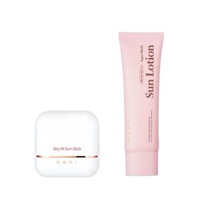 AiryFit Sonnenschutz-Stick SPF50+ 14g + Aqua Shield Sonnenlotion SPF50 50ml Leichtes Tägliches UV-Schutz-Set
