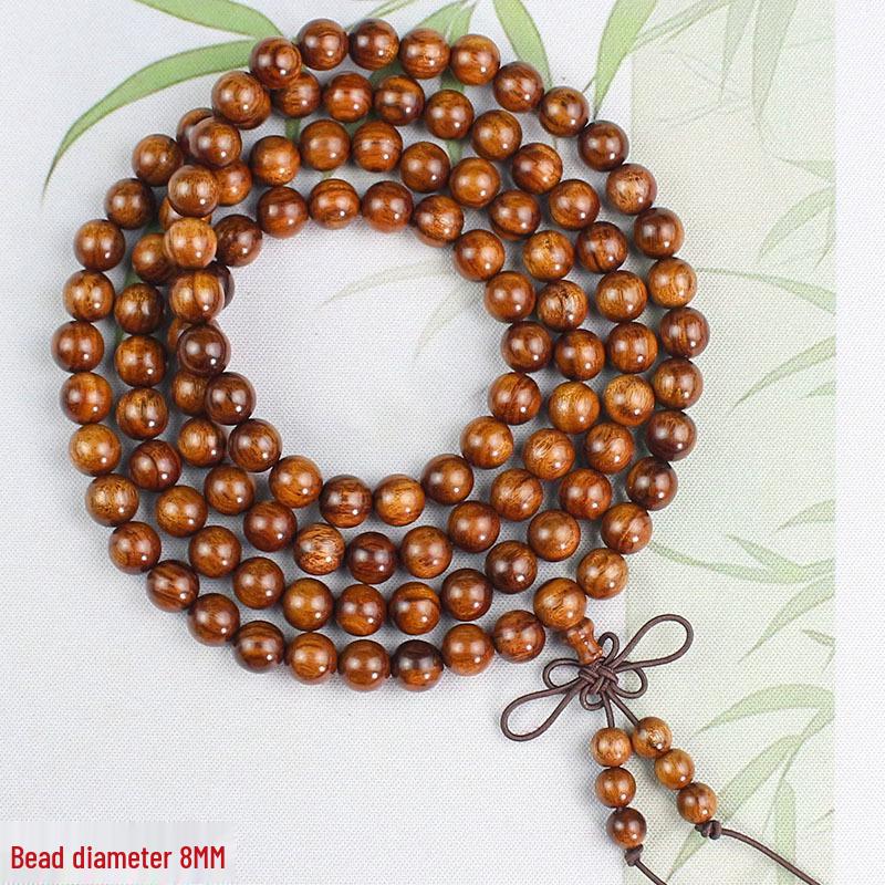 Wooden Sandalwood Buddhist Bead Bracelets - 108 Beads, Unisex Jewelry for Couples