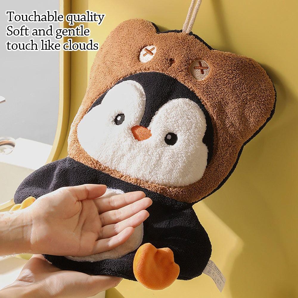3 Layer Penguin Hand Towel Thickened Washcloth Cute Toilet Handkerchief Household