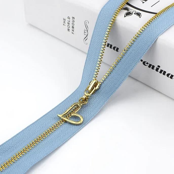 5Pcs Meetee 3# 15-30cm Metal Zippers Bags Closed End Auto Lock Zipper for Clothes Repair Kit DIY Sewing Material Accessories