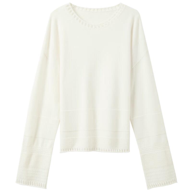 Sancai 2025 Autumn Women's Round Neck Hollow Knitted Pullover