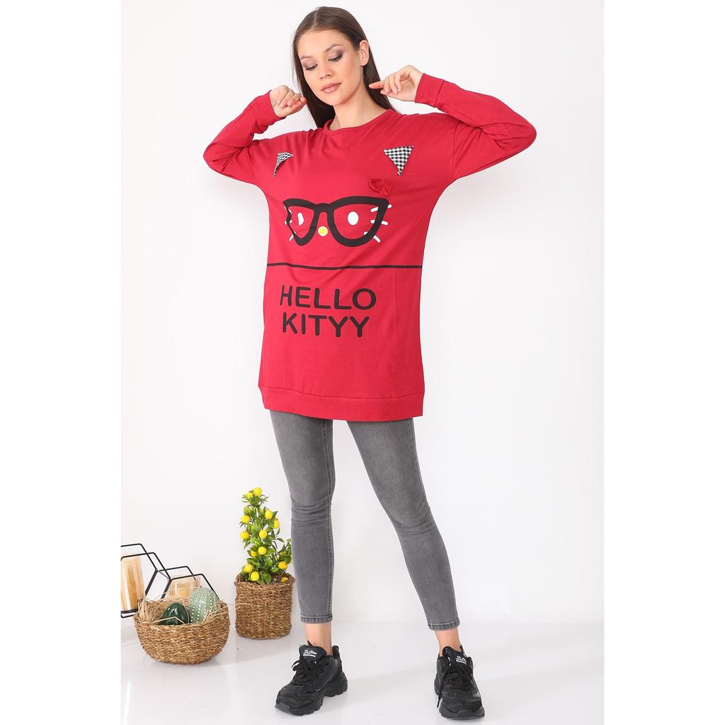 Tunika-Sweatshirt für Damen mit Charakterdruck