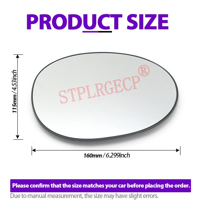 Stplrgecp Passenger Side Driver Side Left or Right Door Side Wing Mirror Glass Lens for Citroën C1 Peugeot 107 Toyota Aygo 05-14