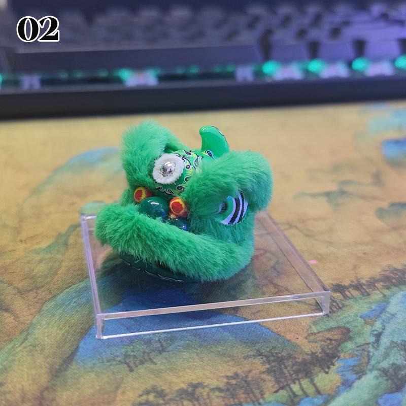 Chinese Lion Dance Ornaments Chinese Style Lion Dance Feng Shui Lucky Keychain Living Room Car Office Desktop Decor Crafts