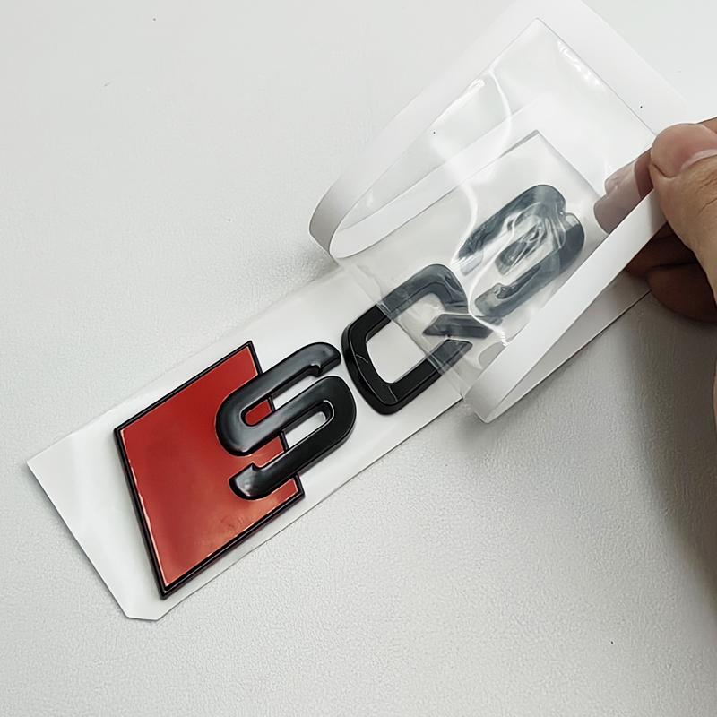 3D ABS Black Audi Logo SQ5 SQ3 SQ8 SQ7 Emblem Letters Sticker Car Rear Trunk Badge Decal For Audi SQ 3 5 7 8 Auto Accrssorie
