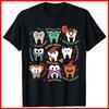 Halloween Dental Boo Crew Dentist Costume Teeth Black Cotton T-Shirt S-5XL