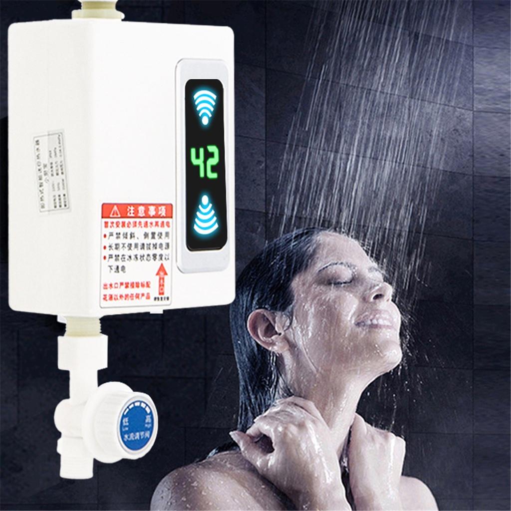 3800W Bathroom Electric Water Heater Hot Shower Temperature Display Instant Hot Water Tankless Instant Water Heater 220V