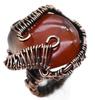 Red Carnelian Natural Gemstone Antique Silver Plated Ring US Size-7 A 357