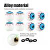 DSYCAR 4Pcs/Lot Eye Ball Wheel Valve Stem Caps Road Bicycle Valve Cap Motor Bike Car Valve Mouth Cover Tyre Air Valve Dust Caps Stem Caps1
