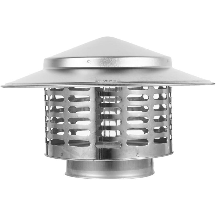 5 Inch Round Stainless Steel Chimney Cap - Flue Cover for Roof Ventilation - Weatherproof Chimney Cover to Fit Existing Flue Tiles and Enhance