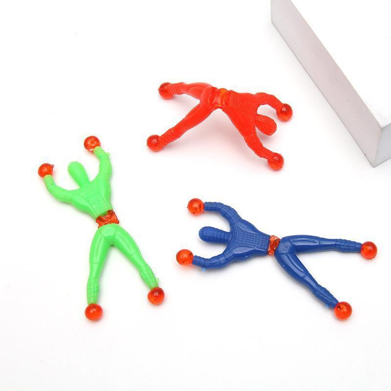 Sticky Spider Man Climbing Toy for Kids Flip Wall Crawler Stress Relief Funny Mini Figure Reusable Adhesive Wall Climbing Man