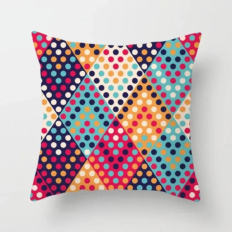 

Чехол на подушку для дивана в гостиную, роскошный декоративный чехол для подушки, радужный геометрический эстетичный чехол для подушки 66x66cm