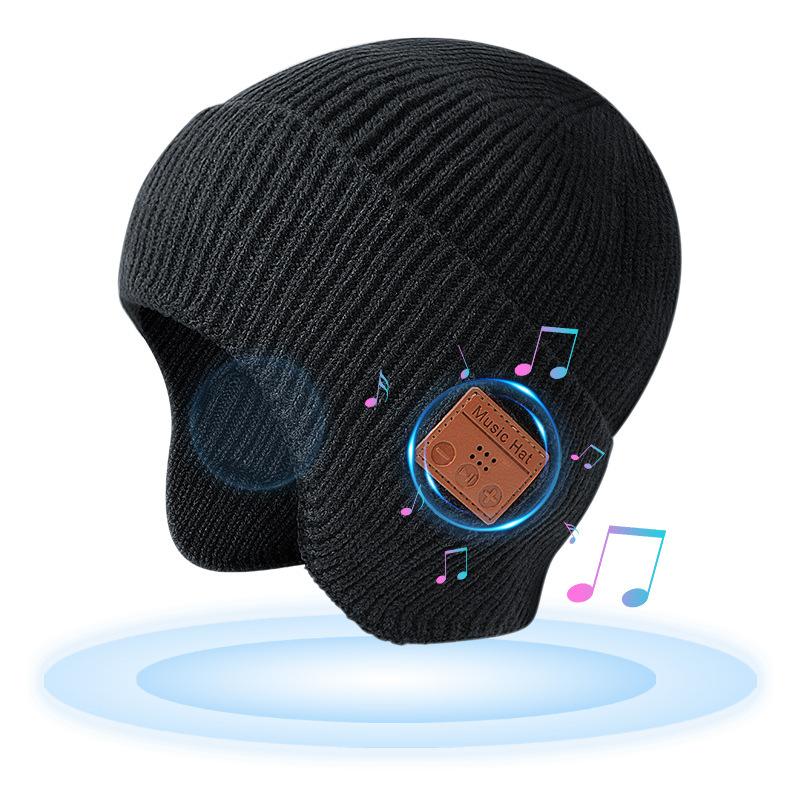 Knitted Beanie Hat for Men and Women, Music Caps with Headphones, Built-in Microphone Speakers, USB Rechargeable