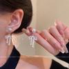 Ballet Bow Silver Stud Earrings Women's Sweet Earrings Temperament Versatile Ears