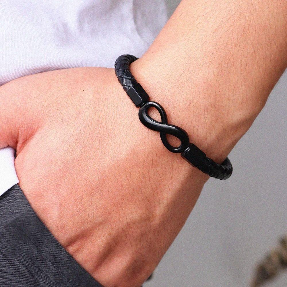 Bangles Men Bracelet Stainless Steel Braided Bracelets Classic NO.8 Bracelet  Jewelry Gifts