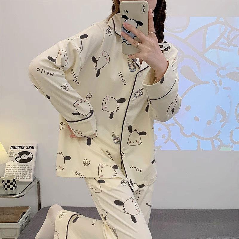 Pacha dog pajamas women's spring and autumn long-sleeved cute cartoon women's loungewear loose casual suit