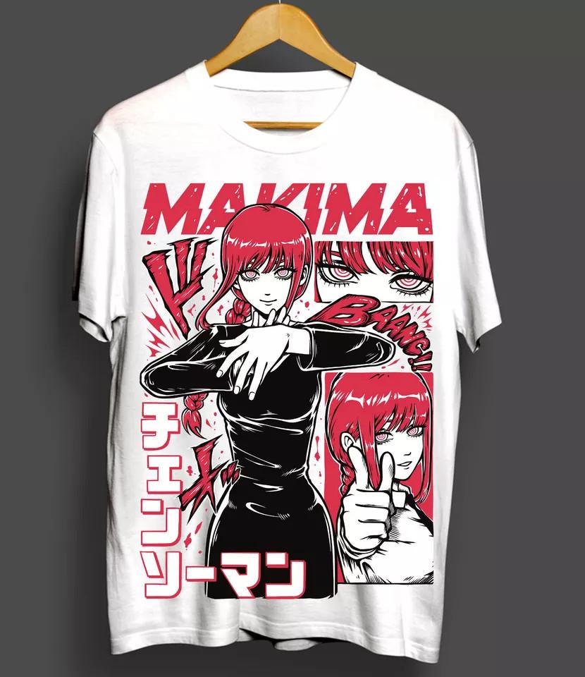 

Denji & Makima Chainsaw Man PochitaAnime Manga Unisex White Unisex T-Shirt XXXXL