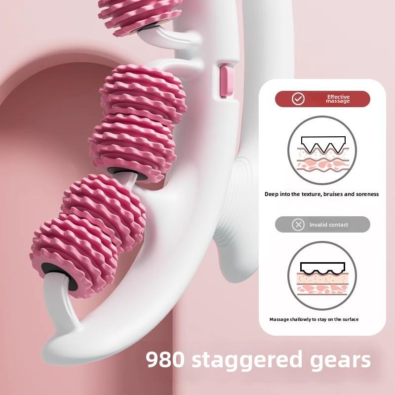 Contoured Leg Massager - Muscle Relief Roller with Ergonomic Ring Design for Post-Workout Recovery & Yoga Support