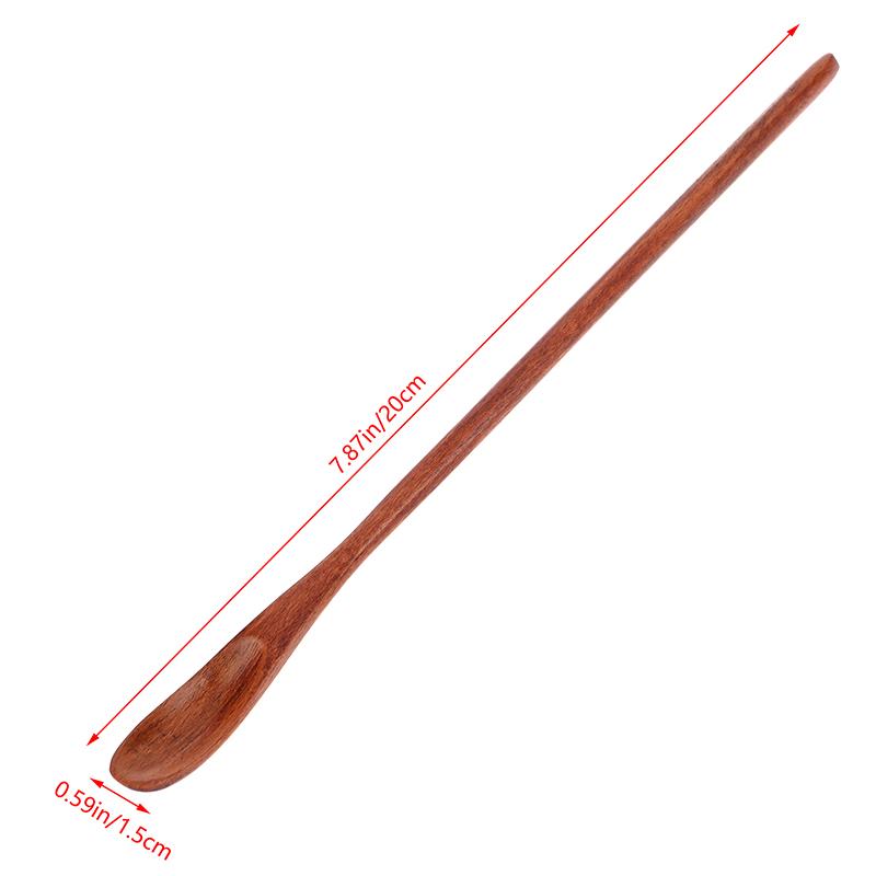 1Pc Wooden Spoon Kitchen Cooking Utensil Honey Dessert Coffee Soup Teaspoon Catering For Kitchen Long Handled Wooden Spoon
