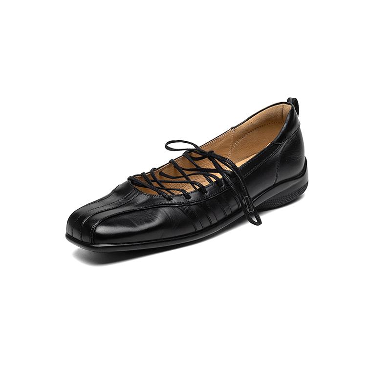 

Мода 2025 Весна Новые Женские Туфли на Низком Каблуке Квадратный Носок Базовые Повседневные Рабочие Удобные Мягкие Натуральная Кожа Черные Лаконичные Туфли Женские 34 чёрный