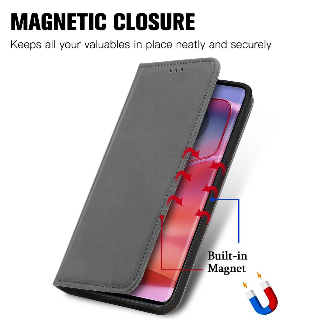 For Motorola Edge 50 Fusion 5G Card Slots Case Skin-Touch PU Leather Phone Cover