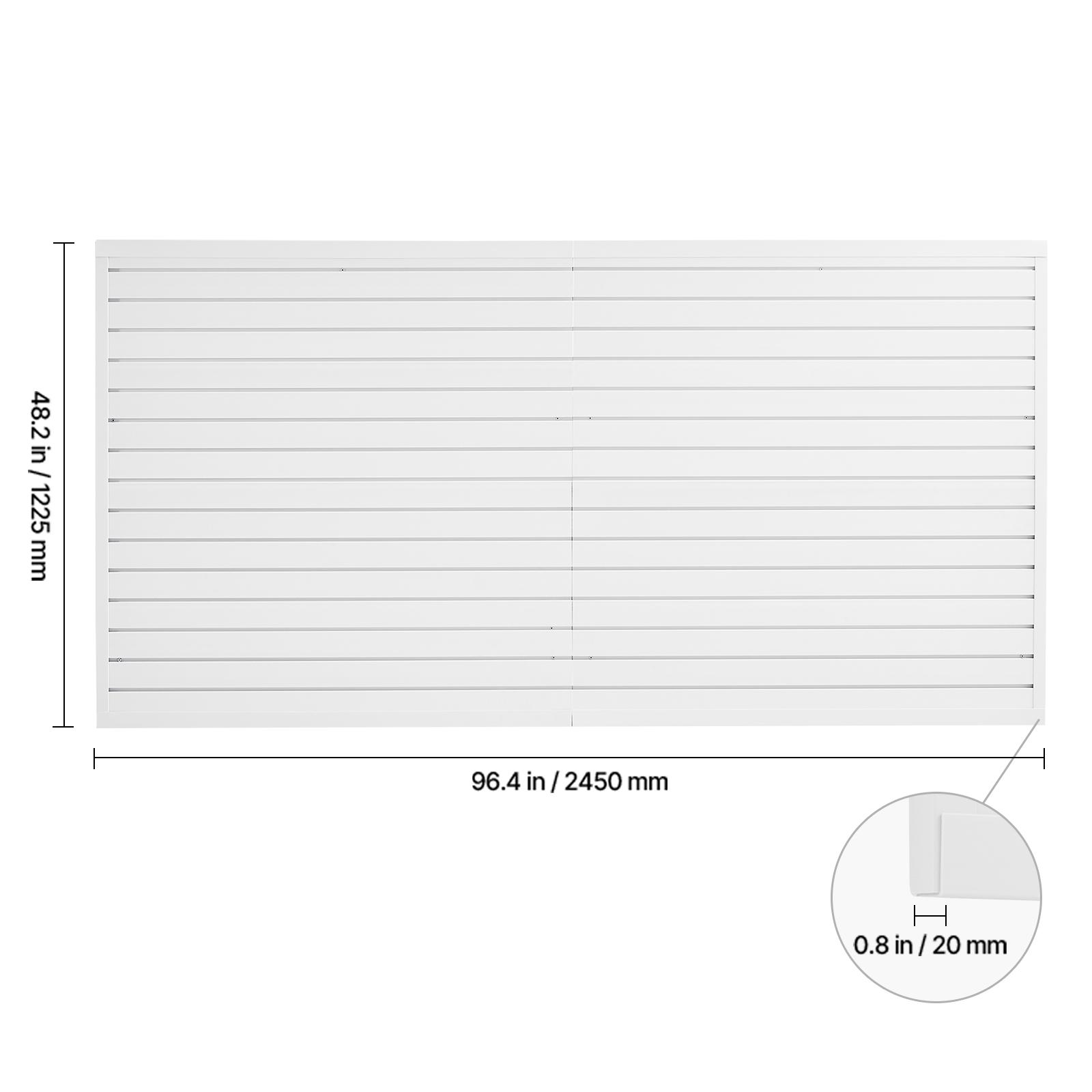 

SucceBuy Slat Wall Paneling 8 x 4 ft Slatwall w/ Accessories Wall Easy-to-Install Panel w/Structure & Fits to Storage & Display