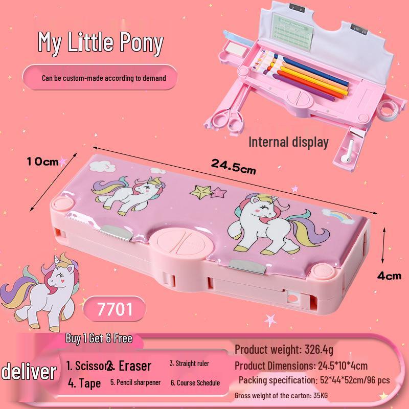 Creative Cartoon Multifunctional Pencil Case for Primary School Students - Large Capacity and High Appeal