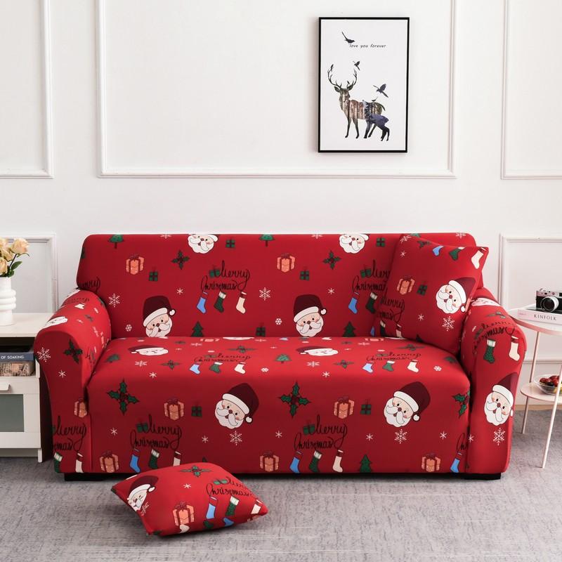 Christmas Elastic Sofa Covers for Living Room Funda Sofa Couch Cover Chair Protector Universal Sofa Slipcovers X-mas Home Decor