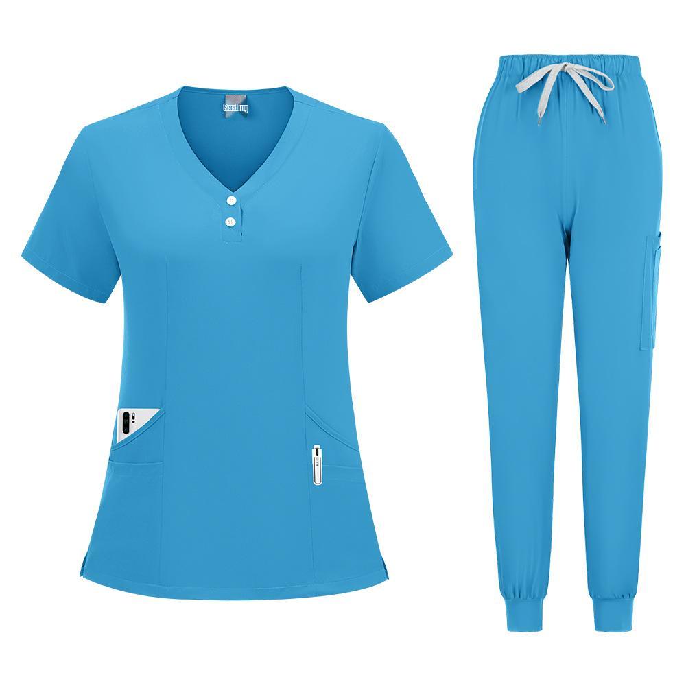 Unisex Breathable Surgical Nurse Uniform - Sweat-Absorbent Medical Scrub Set for Pet Hospital Use