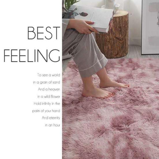 Cute Shaggy Bedside Blanket Floor Mat Carpet Household Living Room Bedroom Decor