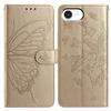 For iPhone 16e Case Butterfly Imprinted Wallet Stand PU Leather Flip Phone Cover with Strap