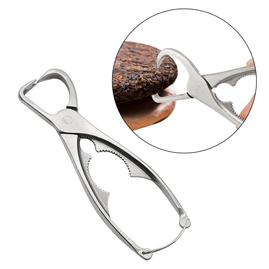 Multipurpose Tea Tongs Stainless Steel Comfortable Handle Tea Opener for Effortless Opening of Tea Cakes and Bricks