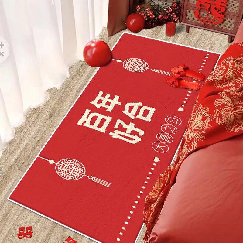 Chinese Red Living Room Carpet Entrance Large Area Rugs Luxurious Soft Room Decoration Home Mats Non-slip Alfombras Para Sala