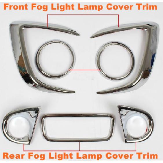 Chrome Front Rear Fog Light Cover trim for 2013-2015 Mitsubishi Outlander Sport