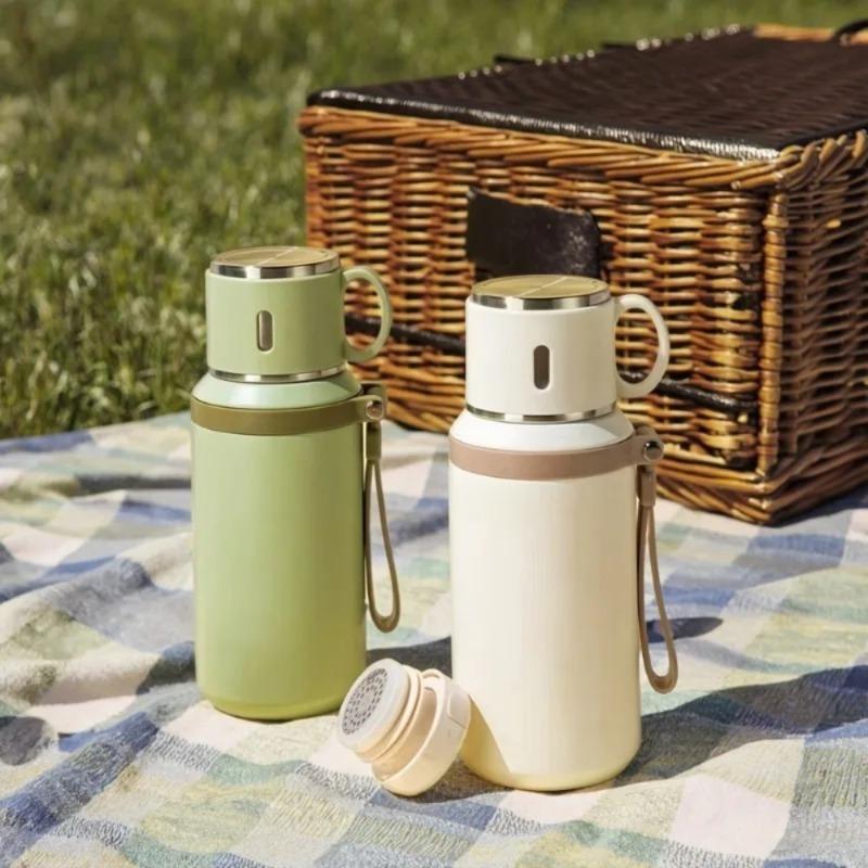 600ML Thermische Wasserflasche Edelstahl Thermosflasche Kalt halten Thermosbecher Wasserflasche Thermoskanne für Tee Kaffee Vakuumflaschen