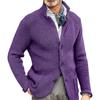 Men's Casual And Trendy Solid-color Warm Sweater Jacket, Men's Long-sleeved Button-up Stand-up Neck Knitted Sweater