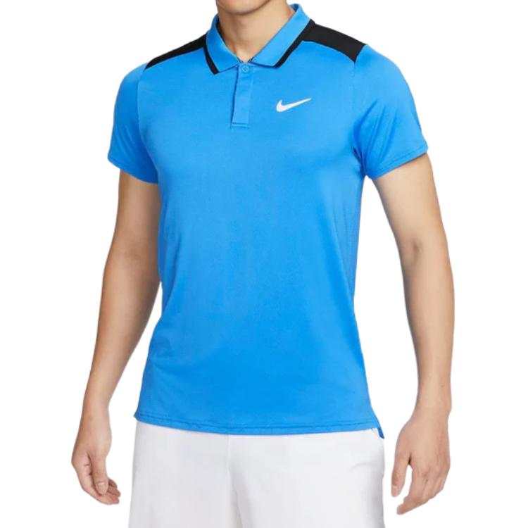 Nike Court Advantage Dri-Fit Paneled Collar Short Sleeve Polo Men Tops Blue FD5318-435