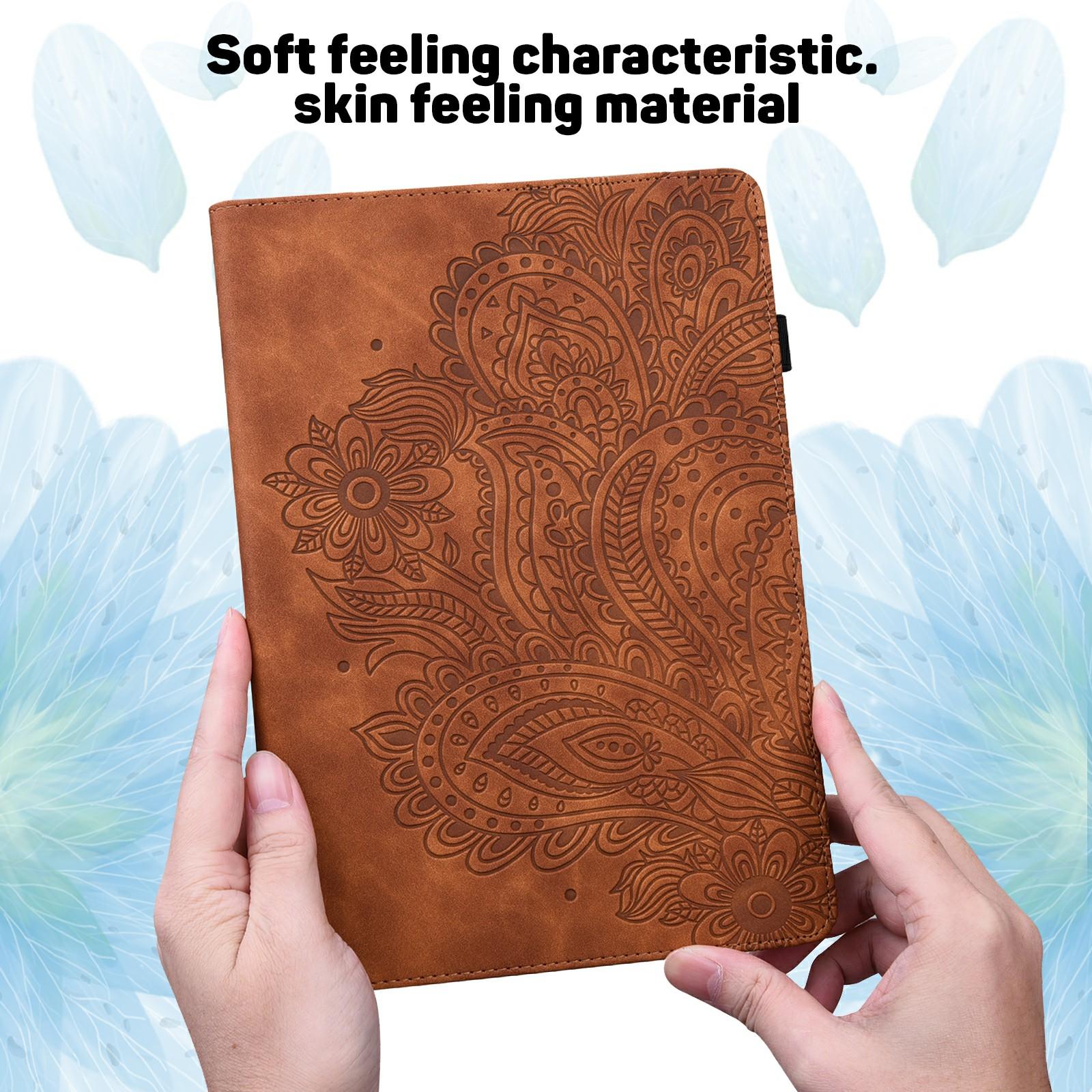 

Tablet Case For Samsung Galaxy Tab S10+/S9 FE+/S9+/S8+/S7+/S7 FE Peacock Flower Pattern Card Holder Leather Cover Green
