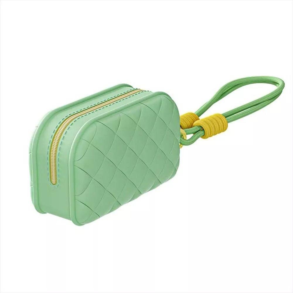 New Silicone Travel Makeup Bag Washable with Handle Cosmetic Bag Candy Color Large Capacity Storage Bag светло-зеленый