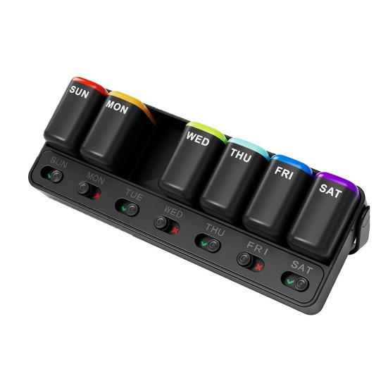 Weekly Pill Organizer Medicine Storage Box Moisture-Proof Design Compact Portable Pill Tablet Storage Case Protector