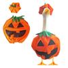Halloween Pumpkin Goose Costume Yard Silly Lawn Goose Shirt Outfit with Elastic Rope Hat Festive Outdoor Garden Decor