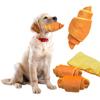 Dog Enrichment Toy Soft Croissant Shaped Chew Toy with Squeaker And Crinkle Paper Dog Snuffle Pocket for Hiding Treats Scent