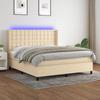 VidaXL Slatted Bed Base with Mattress and LED, Upholstered Bed, Double Bed, Adult Bedroom Interior Bed, 3138650