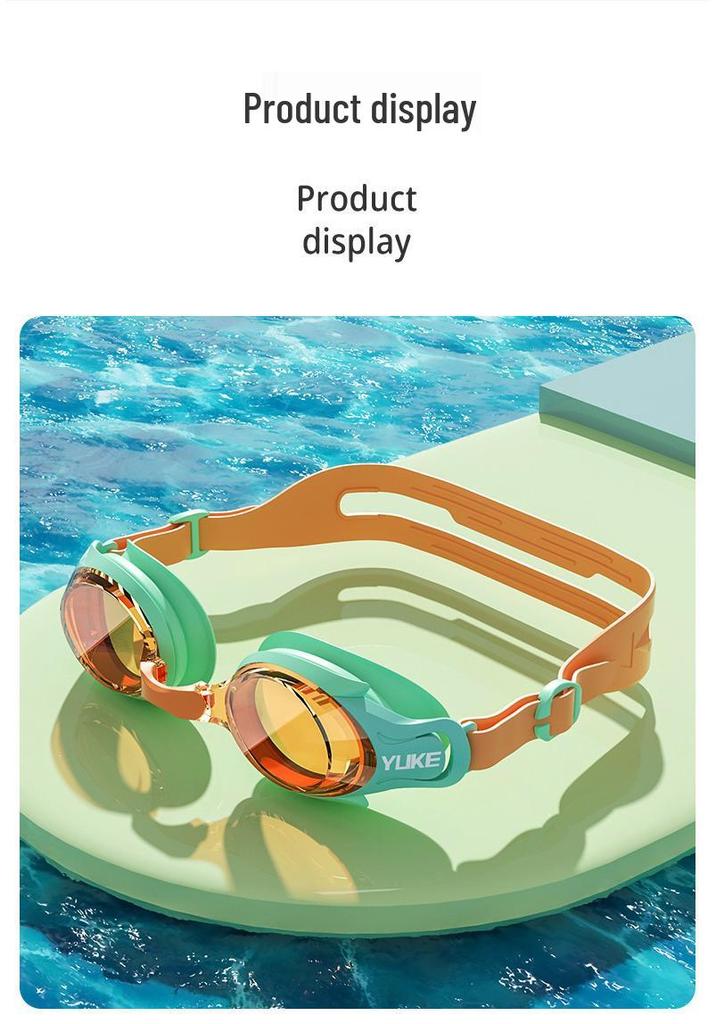 Kids' High-Definition Waterproof Anti-Fog Swim Goggles - Small Frame Protective Eyewear for Boys & Girls Swimming Training