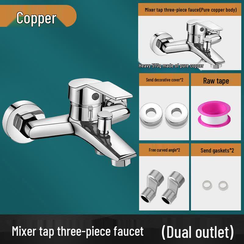Premium Copper Wall-Mounted Shower Faucet
