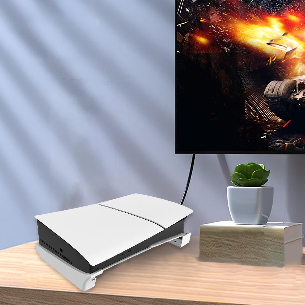 Horisontell Konsolställ Stabil Spelkonsol Basställ Hållare Spelkonsol Skrivbordsställ Förvaringshylla för PS5 Slim