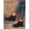 Women's Winter Fleece-Lined Warm Flat Comfortable Versatile Non-Slip Snow Ankle Boots.