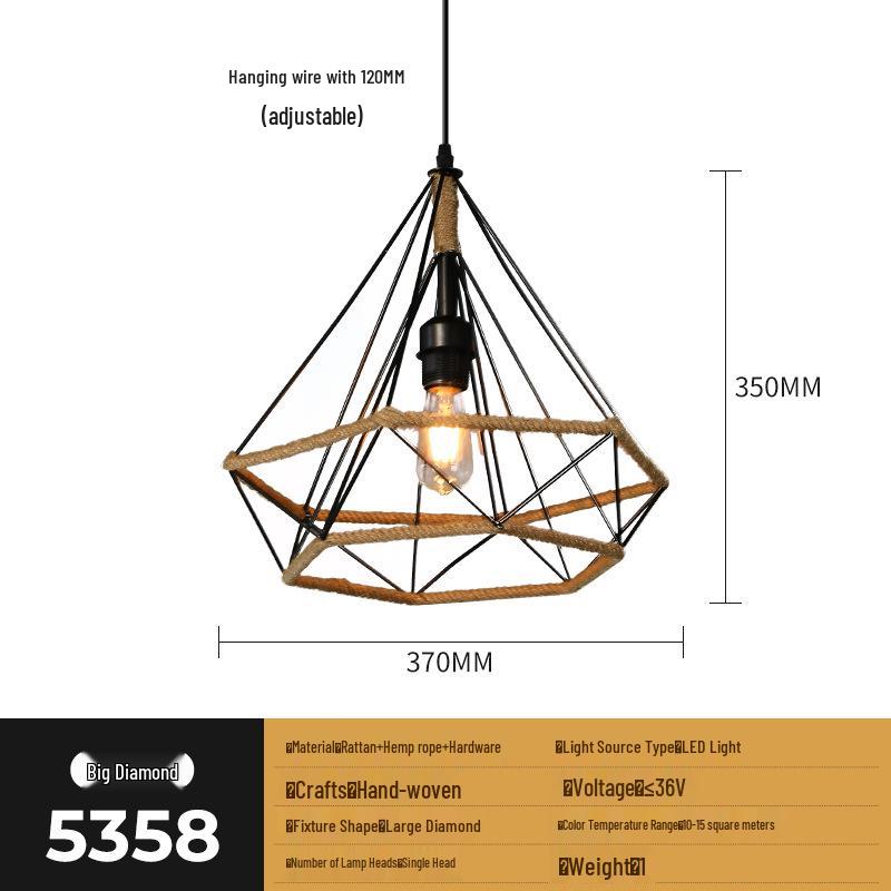 Zen Rattan Bamboo Woven Chandelier for Bedroom, Living Room, Bar, and Restaurant