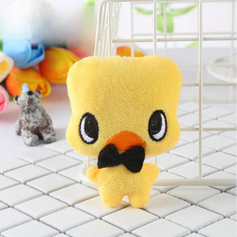 

Мини-игрушки с галстуком-бабочкой, маленькая утка, плюшевая игрушка для ребенка, мультяшная кукла-симуляция, маленькая подвеска 0-10cm