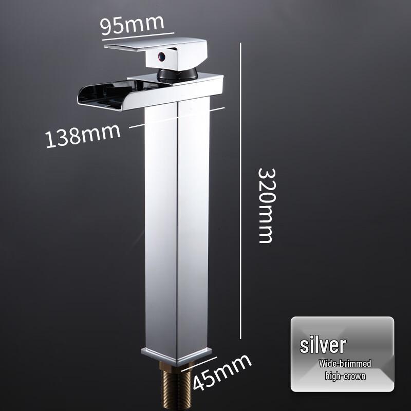 

Bright Chrome Tall Waterfall Bathroom Basin Faucet